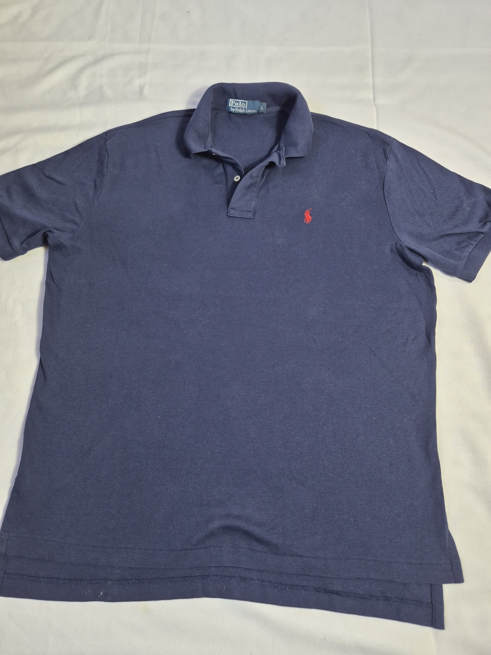 Ralph Lauren Polo Shirt Mens Extra Large Blue Classic Fit LARGE RED Pony Collard